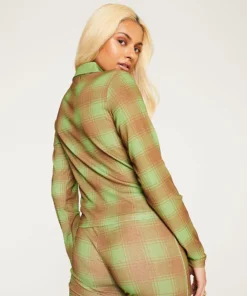 New Girl Order Tops ALL OVER PRINT CHECK SHIRT