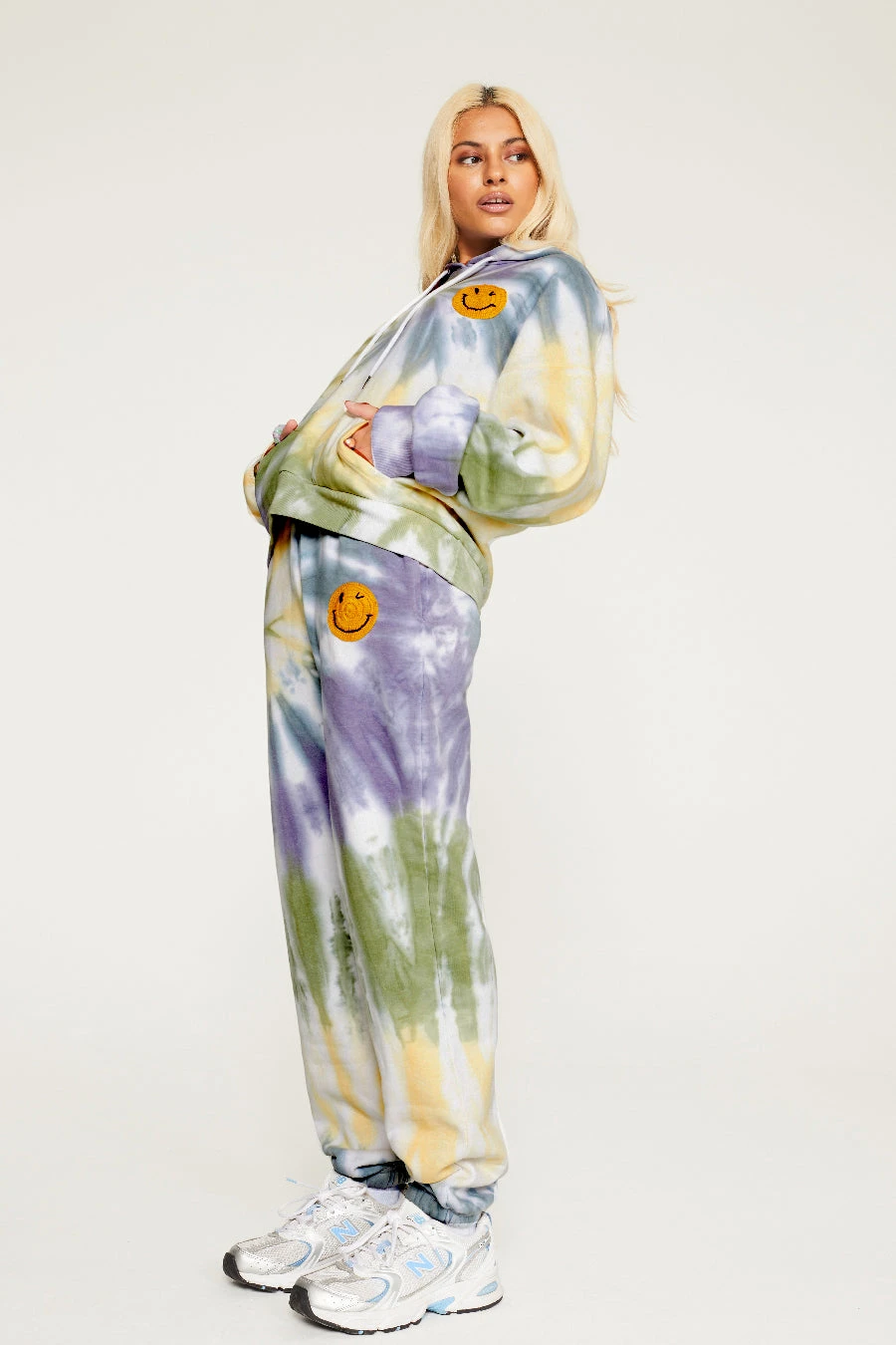 New Girl Order TIE DYE JOGGER WITH CROCHET APPLIQUÉ Tops 1 New Girl Order TIE DYE JOGGER WITH CROCHET APPLIQUÉ Tops