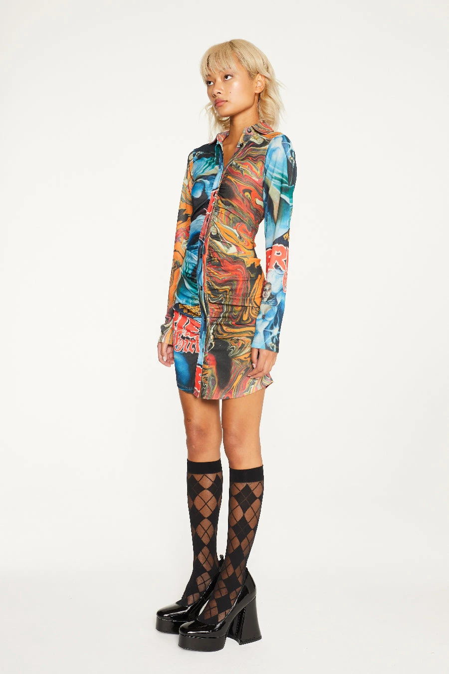 New Girl Order COMIC PRINT SHIRT DRESS Tops 6 New Girl Order COMIC PRINT SHIRT DRESS Tops