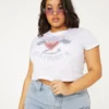 New Girl Order ANGEL DEVIL BURNOUT TOP CURVE Tops