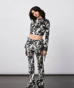 New Girl Order Tops YIN YANG VELOUR OPEN BACK TOP