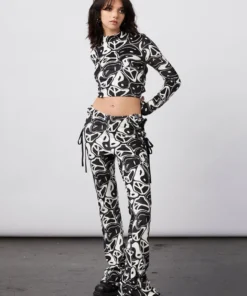 New Girl Order YIN YANG VELOUR FLARES