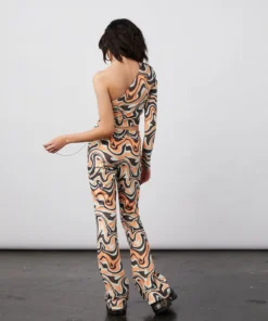 New Girl Order Tops ASYMMETRIC TRIPPY VELOUR FLARES