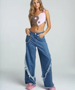 New Girl Order YIN YANG HEART CROCHET CAMI