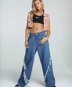 0 VELOUR YIN YANG PRINT VEST HOODIE