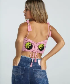 New Girl Order NEW IN YIN YANG CROCHET TOP