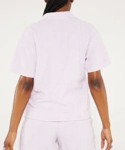 New Girl Order Tops NGO FLOWER LOGO TERRY SHIRT LILAC 8 New Girl Order Tops NGO FLOWER LOGO TERRY SHIRT LILAC