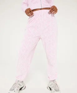 New Girl Order MONOGRAM VELOUR JOGGERS