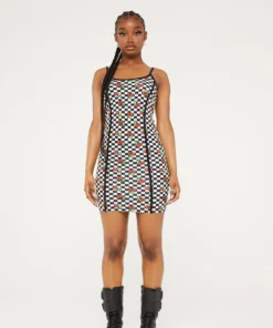 New Girl Order Tops CHERRY CHECKERBOARD DRESS