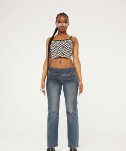 New Girl Order CHERRY CHECKERBOARD TOP