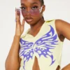 New Girl Order TATTOO BUTTERFLY VEST TOP