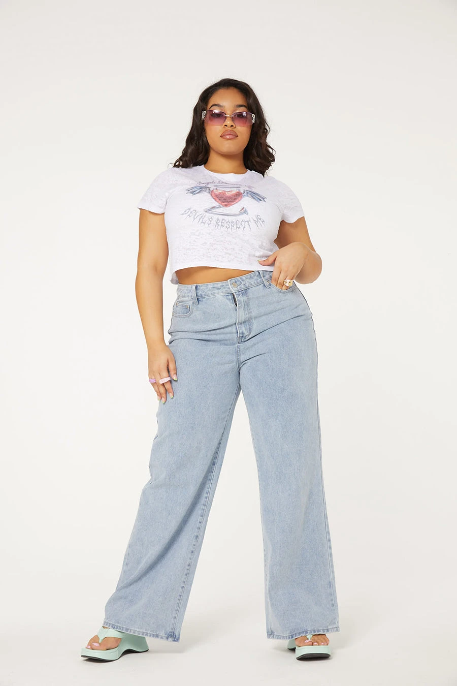 New Girl Order ANGEL DEVIL BURNOUT TOP CURVE Tops 2 New Girl Order ANGEL DEVIL BURNOUT TOP CURVE Tops