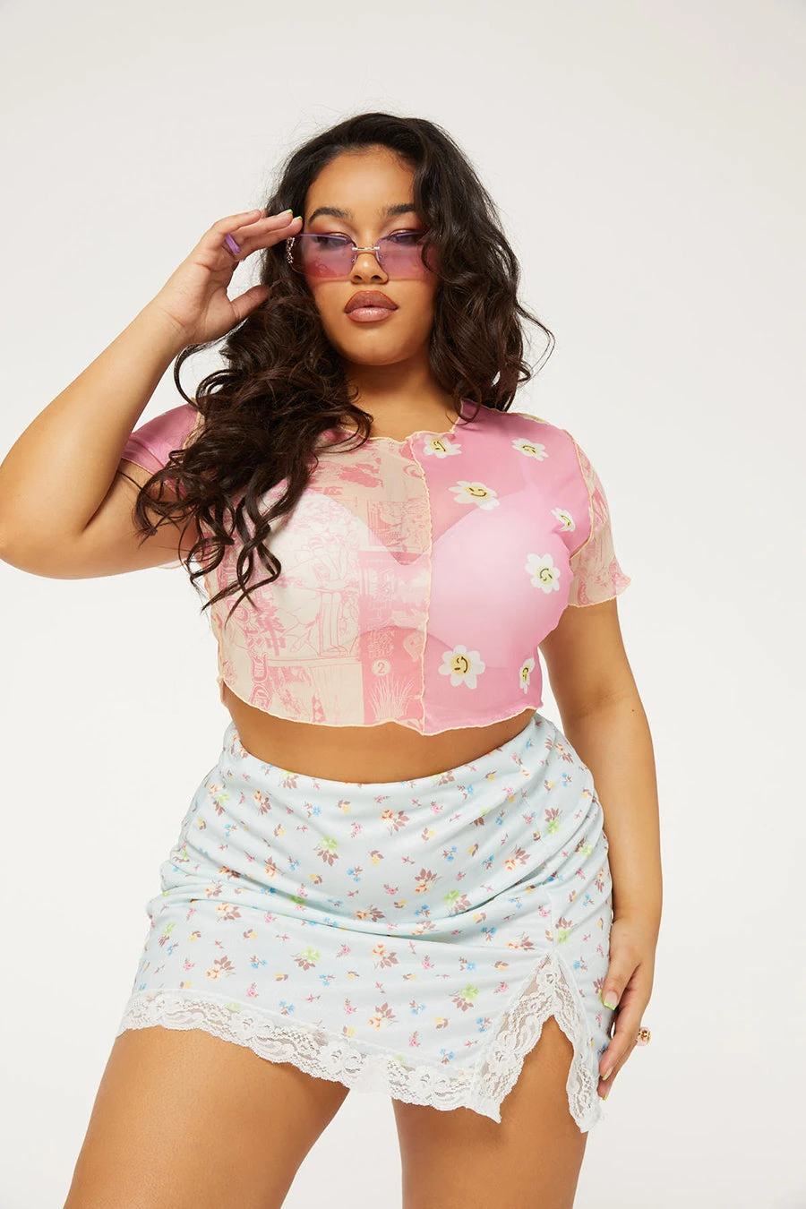 New Girl Order Tops DITSY FLORAL SKIRT CURVE 3 New Girl Order Tops DITSY FLORAL SKIRT CURVE