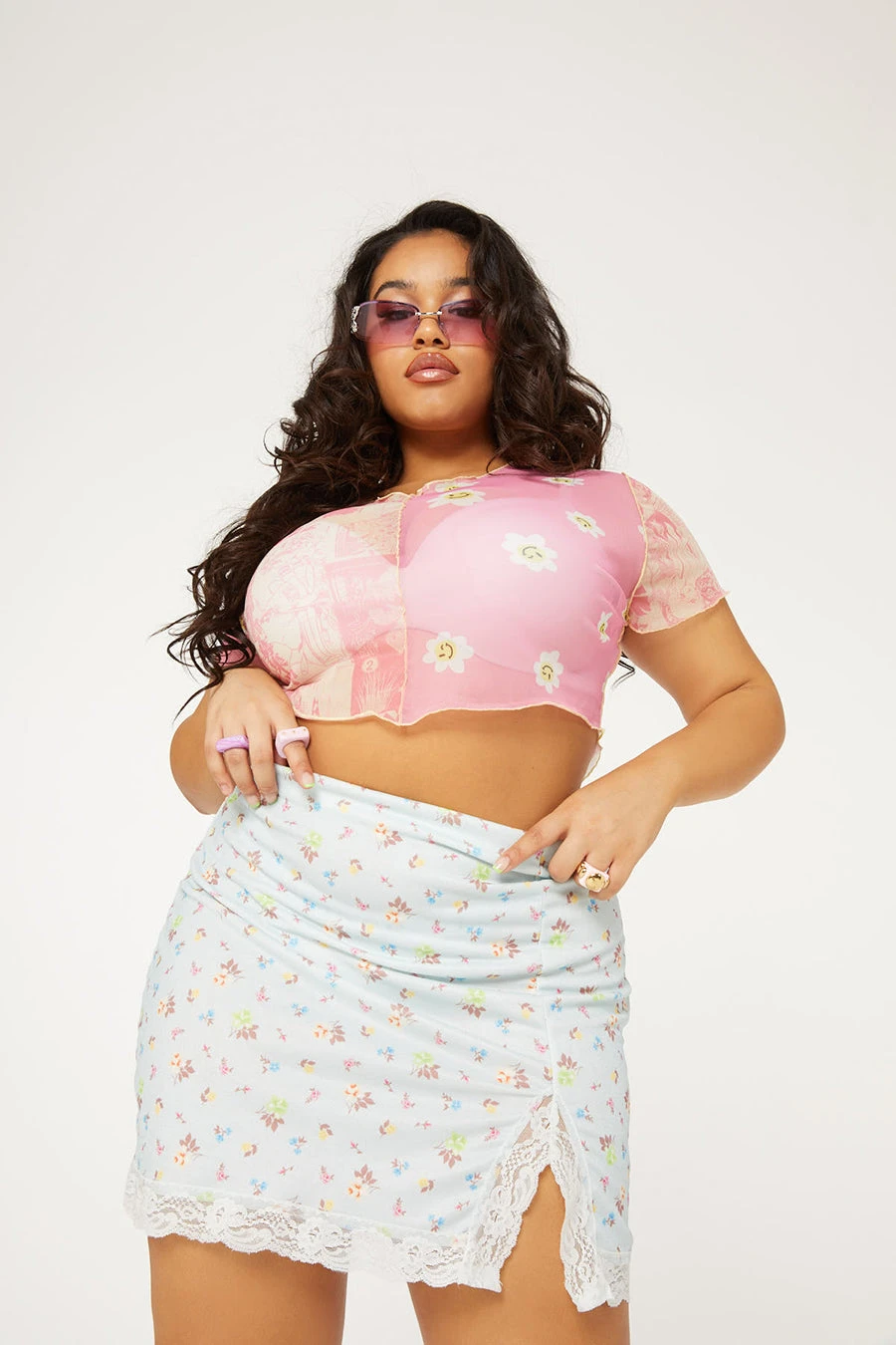 New Girl Order Tops DITSY FLORAL SKIRT CURVE 1 New Girl Order Tops DITSY FLORAL SKIRT CURVE