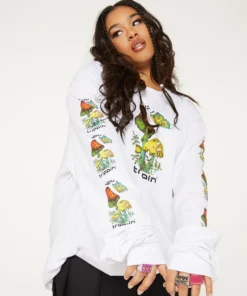 New Girl Order YOU TRIPPIN' LONG SLEEVE TEE CURVE Tops