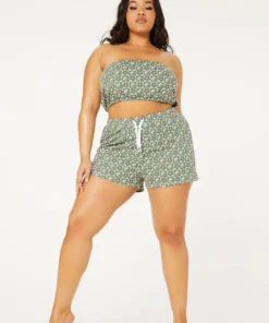 New Girl Order Tops MONOGRAM SHORTS CURVE