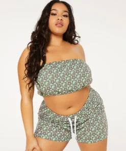 New Girl Order Tops MONOGRAM SHORTS CURVE