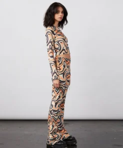 New Girl Order Tops ASYMMETRIC TRIPPY VELOUR FLARES