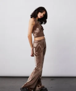 New Girl Order VELVET FLARES - MOCHA