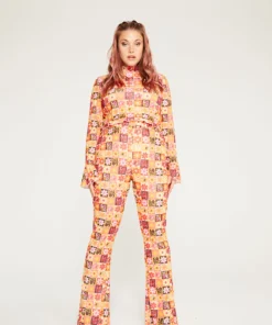 New Girl Order FLOWER PRINT LONG SLEEVE TOP CURVE Tops