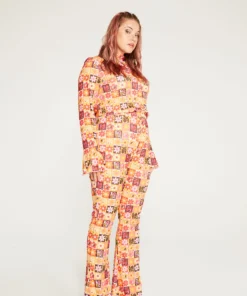 New Girl Order FLOWER PRINT TROUSER CURVE Tops