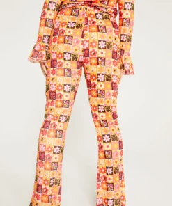 New Girl Order FLOWER PRINT TROUSER CURVE Tops