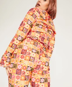 New Girl Order FLOWER PRINT LONG SLEEVE TOP CURVE Tops