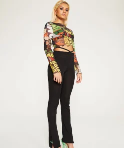 New Girl Order Tops HALLOWEEN COLLAGE MESH TOP