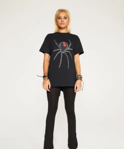 New Girl Order Tops GLITTER SPIDER TEE