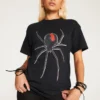 New Girl Order Tops GLITTER SPIDER TEE