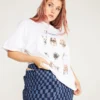 New Girl Order CUT OUT DENIM MINI SKIRT CURVE Tops