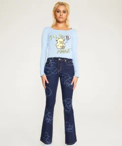 New Girl Order IM THE TREAT BLUE LONG SLEEVE Tops