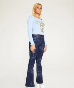 New Girl Order IM THE TREAT BLUE LONG SLEEVE Tops