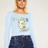New Girl Order IM THE TREAT BLUE LONG SLEEVE Tops