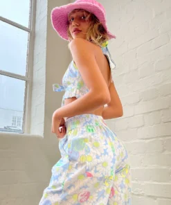 New Girl Order NEW IN SMILEY YIN YANG FLORAL CHEF PANT