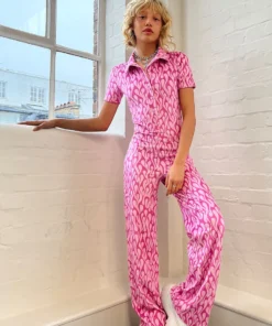 New Girl Order NEW IN FLAME VELOUR JUMPSUIT