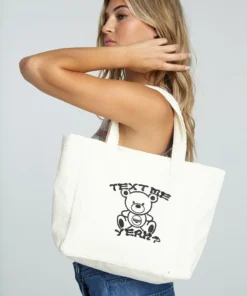 New Girl Order TOWELLING BAG WITH TEDDY EMBROIDERY