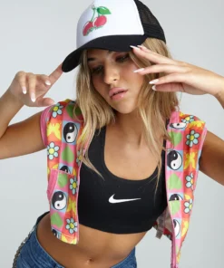 New Girl Order FOAM TRUCKER CAP WITH CHERRY MOTIF