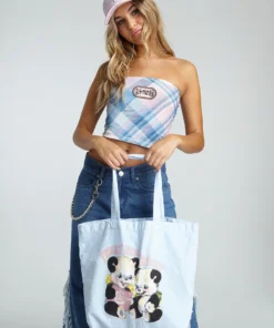 New Girl Order OVERSIZED TOTE BAG IN PANDA TREAT HER RIGHT PRINT