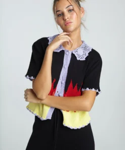 New Girl Order FLAME CROCHET SHIRT