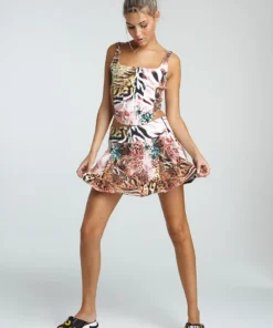 New Girl Order Y2K JUNGLE DENIM MINI SKIRT NEW IN