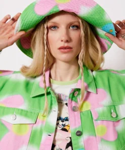 New Girl Order FLOWER SKY PRINT DENIM FISHERMAN HAT NEW IN