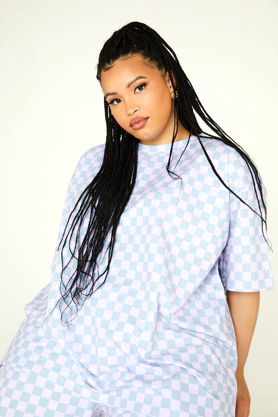 New Girl Order Checkerboard Tee Curve Tops 2 New Girl Order Checkerboard Tee Curve Tops