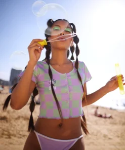 New Girl Order HELLO KITTY CHECK CARDIGAN T-shirts