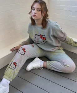 New Girl Order Hello Kitty Tie Dye Joggers
