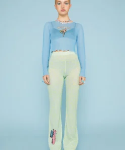 New Girl Order Tops POWERPUFF GIRLS LEOPARD PRINT FLARES - GREEN