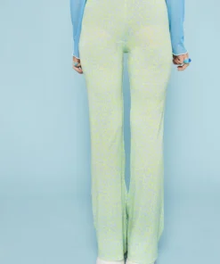 New Girl Order Tops POWERPUFF GIRLS LEOPARD PRINT FLARES - GREEN