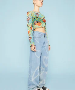 New Girl Order POWERPUFF GIRLS CHECK MESH TOP Tops