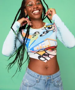 New Girl Order POWERPUFF GIRLS AOP OPEN BACK LS TOP