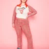 New Girl Order POWERPUFF GIRLS AOP FLARES CURVE - RED
